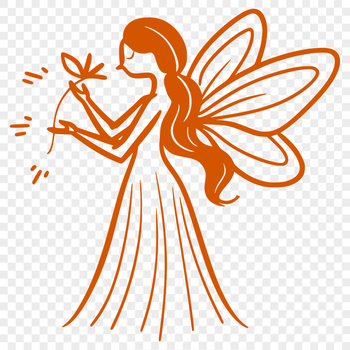 Mythical fairy illustration in full-body pose, suitable for vector art and design projects.