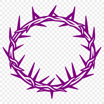 A stylized illustration of the Crown of Thorns, a religious symbol significant in Christian tradition.