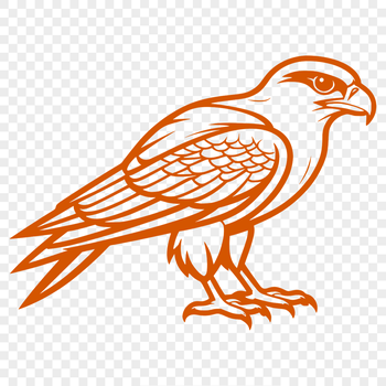 An SVG vector graphic representation of a majestic bird of prey, ideal for cutting machine projects.