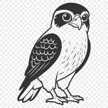 A vector graphic illustration of a falcon in flight, suitable for commercial or personal use.