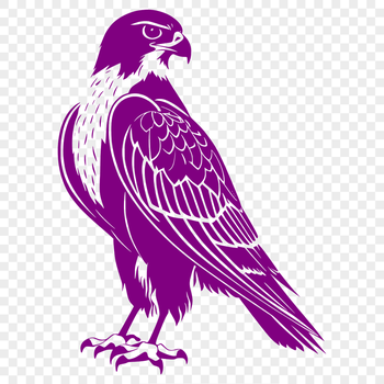 An SVG silhouette of a falcon with clean lines and precise edges, perfect for cutting machine designs.