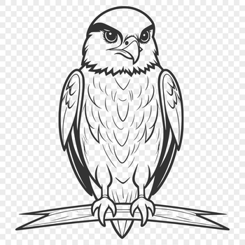 A detailed illustration of a falcon in flight, created as a vector graphic for commercial and personal use.
