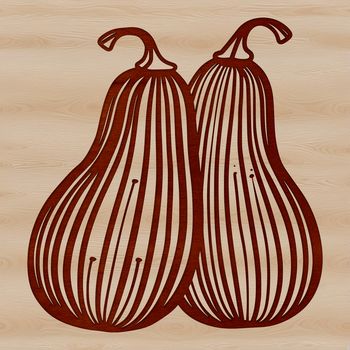 An illustration of a squash fruit, suitable for graphic design projects.