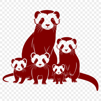 A simple SVG illustration of a ferret, suitable for cutting out with a Cricut or laser cutter.