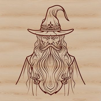 A fantasy character illustration of a wizard with a pointed hat and magical staff.