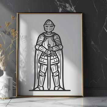 Beautiful Knight - Laser Engraver PNG