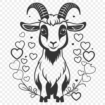 SVG illustration of a farm animal goat.