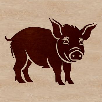 A digital illustration of a standing farm animal, designed as vector art.
