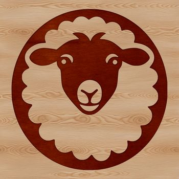 A simple line drawing of a sheep's head, suitable for vector graphics and cutting machine designs.