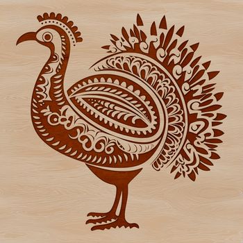 A colorful illustration of a farm animal, suitable for Christmas decorations or festive designs.