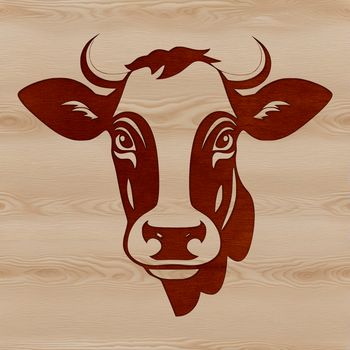 A simplified illustration of a cow's head, suitable for vector art and design.
