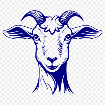 A detailed SVG illustration of a goat, suitable for crafting and design projects.