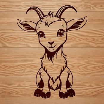 A stylized illustration of a goat, suitable for vector designs and cutting machine projects.