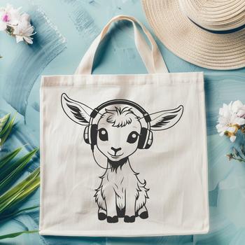 SVG illustration of a goat, a common farm animal.