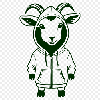 A stylized illustration of a goat in vector format.