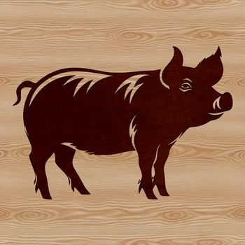 A standing farm animal, specifically a pig, designed as vector art for use in various digital formats such as SVG and PDF.