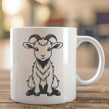 A detailed illustration of a goat, suitable for vector design and graphic projects.
