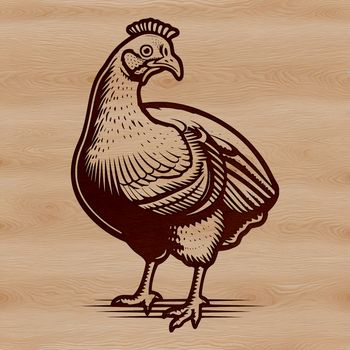 A stylized illustration of a turkey, suitable for use in vector graphics and digital design.