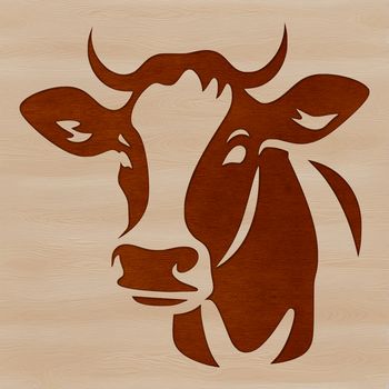 A detailed illustration of a cow's head, suitable for use in design projects.