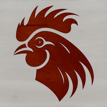 A simple illustration of a chicken's head, suitable for vector art designs and crafts.