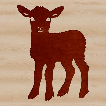 A simple illustration of a white sheep with a fluffy coat.