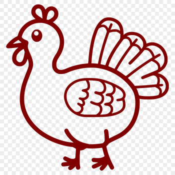 An illustration of a domesticated bird commonly associated with Christmas celebrations, shown in a basic vector format.
