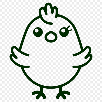 A simple line drawing of a farm animal in a full-body pose, commonly depicted during the Christmas season.