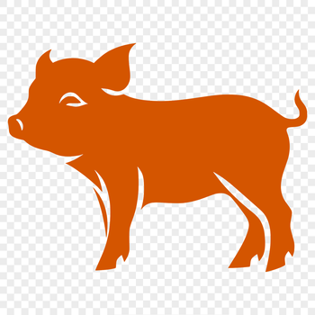 A pig standing on all fours in a farm setting, suitable for vector art and design projects.