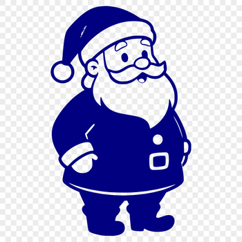 Illustrative digital artwork of Father Christmas in silhouette, suitable for vector graphics and cutting machines.