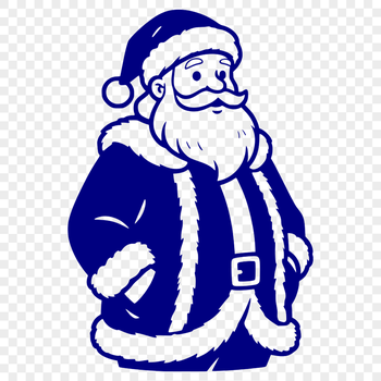 An outline image of Santa Claus in a vector format suitable for commercial or personal projects.