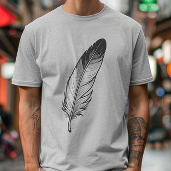 A single white bird's feather designed as a vector graphic for cutting machines and digital design.