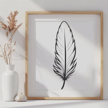 A high-quality vector illustration of a single bird's feather, suitable for various design projects.