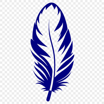 A detailed illustration of a single feather with smooth edges, suitable for vector design and commercial or personal use.