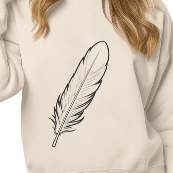 A high-quality graphic representation of a single feather in vector format.