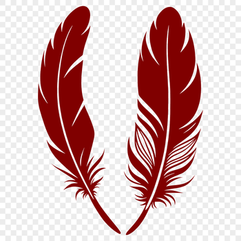 Vector clip art design featuring a stylized feather graphic.