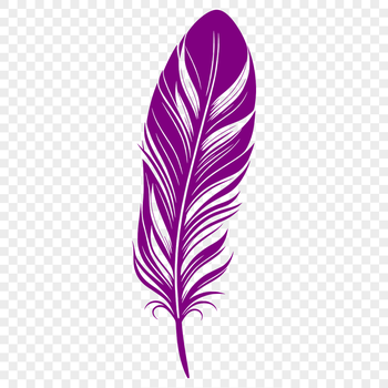 A high-quality vector illustration of a single feather with detailed texture and shape.