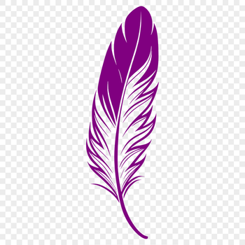 A high-quality, scalable vector graphic (SVG) illustration of a single feather with detailed textures and patterns.