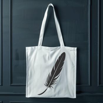An illustration of a single bird's feather in vector format, suitable for design projects.