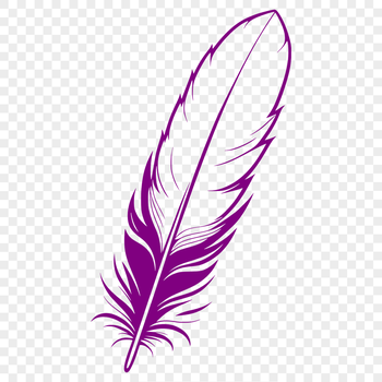 A high-quality vector illustration of a single feather, suitable for various design applications.