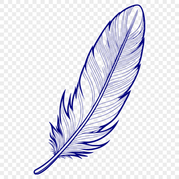 A detailed vector illustration of a feather with intricate design.