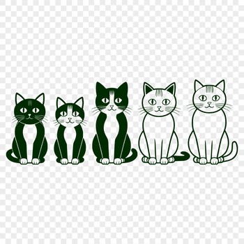 A stylized illustration of a domesticated feline animal in vector format.