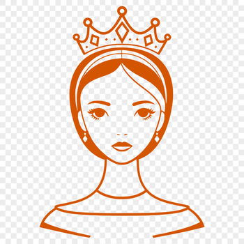 A vector graphic design featuring a stylized girl in royal attire.