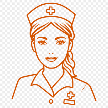 Female nurse in uniform, ideal for vector art projects.