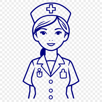 Female nurse in professional attire, suitable for vector art and design projects.