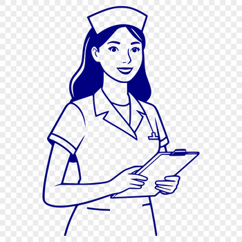 A professional female nurse in uniform, designed as a digital vector graphic.