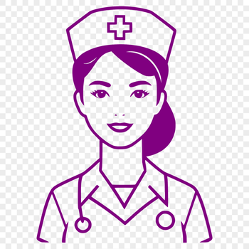 A female nurse in a medical uniform, suitable as vector art for various designs and projects.