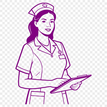 Female nurse in uniform, suitable for use as clip art or vector design.