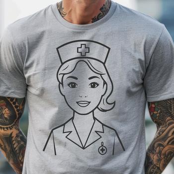 Female nurse in professional attire, depicted as a scalable vector graphic.