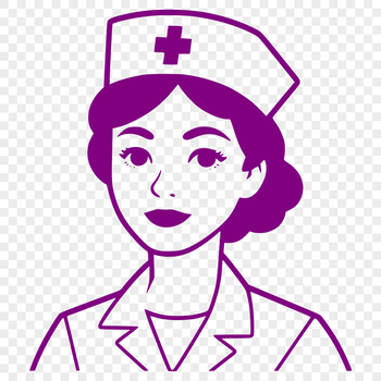 A professional female nurse in an SVG format suitable for digital design.