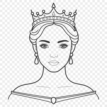 A digitally created illustration of a female princess character.